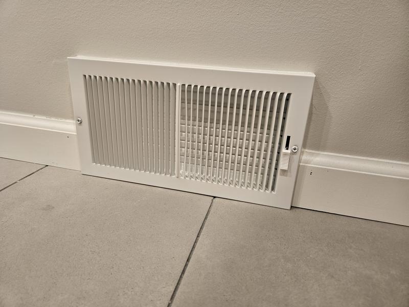 RELIABILT 10-in x 6-in 2-way Steel White Baseboard Register
