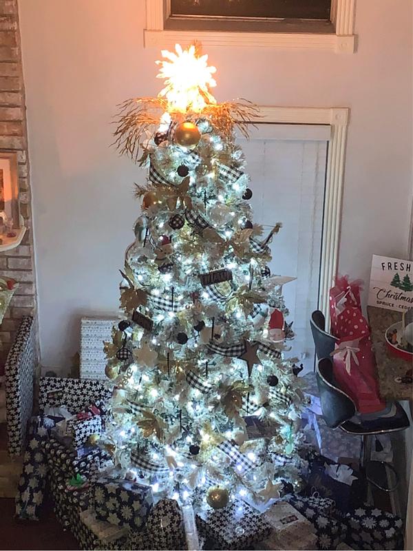 Gerson International 13.5-in Star Clear White Christmas Tree Topper at ...