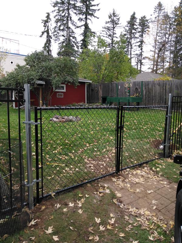4-ft H x 10-ft W Vinyl Coated Vinyl-coated Steel Drive-thru Chain Link Fence Gate with Mesh Size 2-in