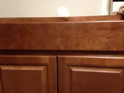 Stained Saddle Sink Base Cabinet