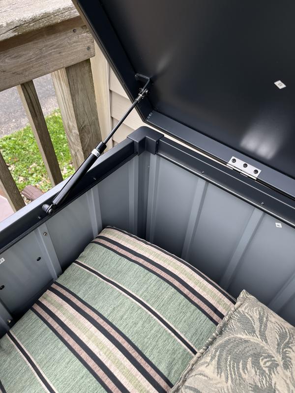GZMR 200 Gallon Metal Deck Box 200-Gallon Dark Gray Deck Box in the ...