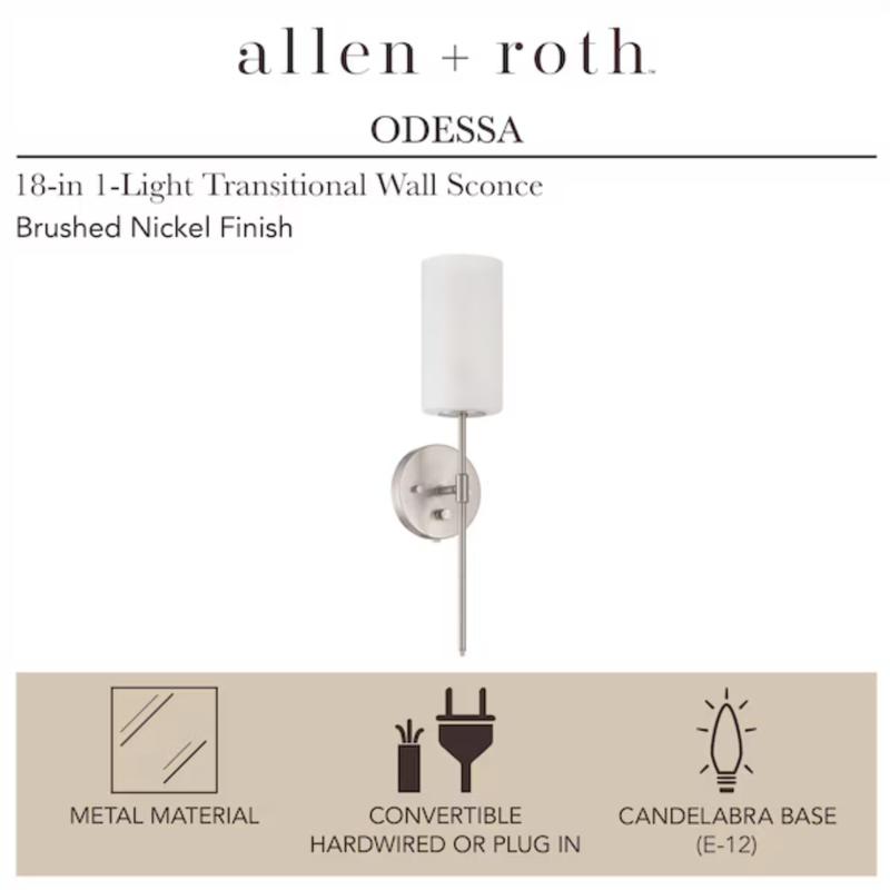 allen + roth Odessa 4-in W 1-Light Brushed Nickel Transitional Led ...