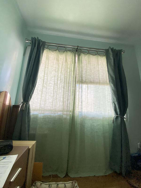 allen + roth 84-in Green Room Darkening Interlined Back Tab Single Curtain  Panel in the Curtains & Drapes department at