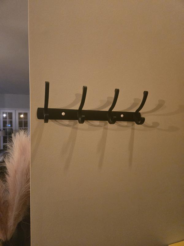Wall Mounted Coat Rack With 6 Folding Hooks - Heavy Duty Aluminum Organizer