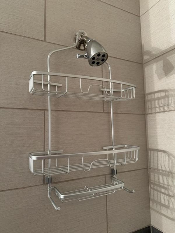 Zenna Home Satin Chrome Aluminum 2-Shelf Hanging Shower Caddy 16.3-in x  4.7-in x 24.7-in in the Bathtub & Shower Caddies department at