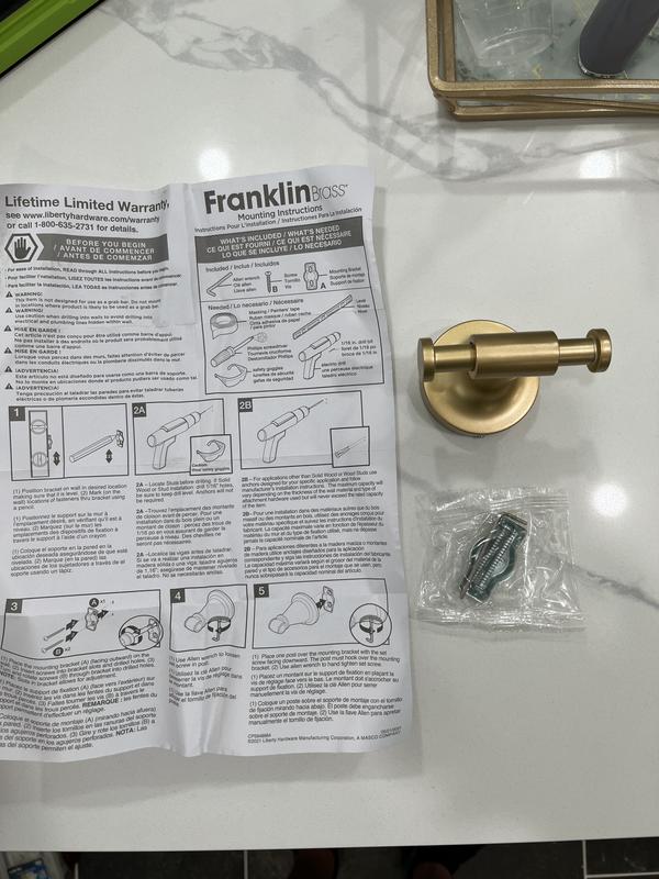 Franklin Brass Voisin Satin Gold Double-Hook Wall Mount Towel Hook in the Towel  Hooks department at