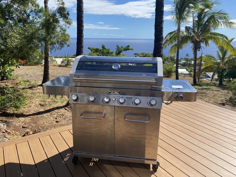 Monument Clearview Stainless Steel 6-Burner Liquid Propane and Natural Gas  Grill with 1 Side Burner in the Gas Grills department at