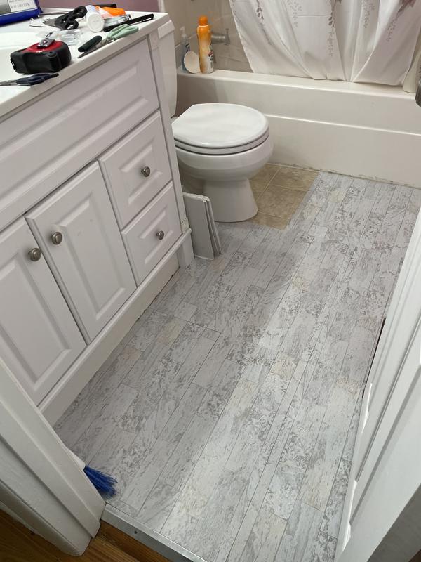 Armstrong Flooring Terraza Shadow 12-in x 12-in Water Resistant Peel and Stick Vinyl Tile Flooring (1-sq ft) Armstrong Flooring Terraza Shadow 12-in x 12-in Water Resistant Peel and Stick Vinyl Tile Flooring (1-sq ft)