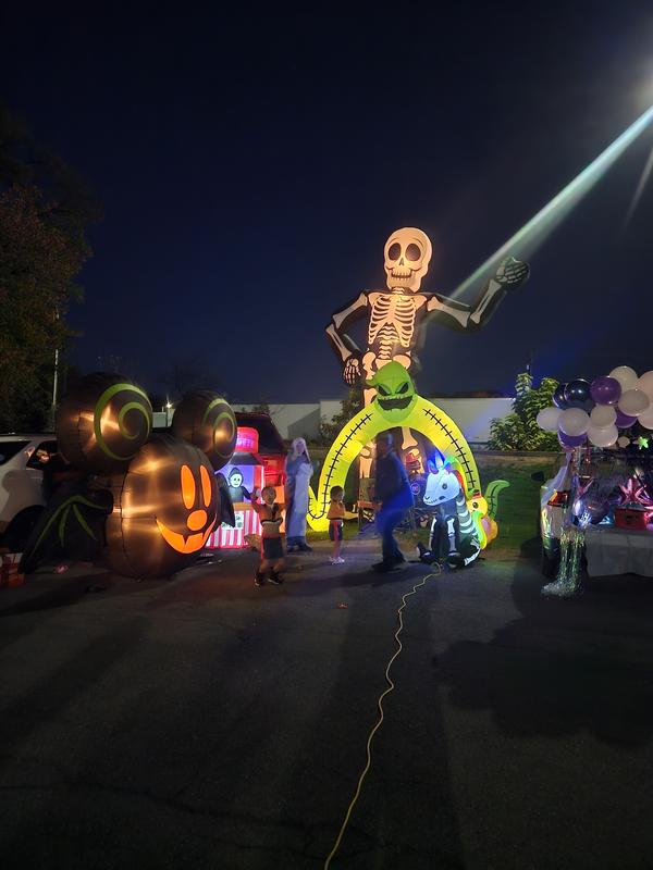 Haunted Living 20-ft Colossal Skeleton Inflatable in the Outdoor ...