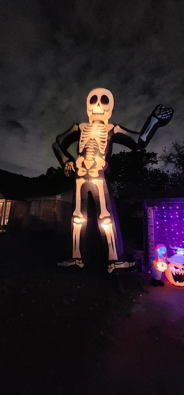 Haunted Living 20-ft Colossal Skeleton Inflatable in the Outdoor ...