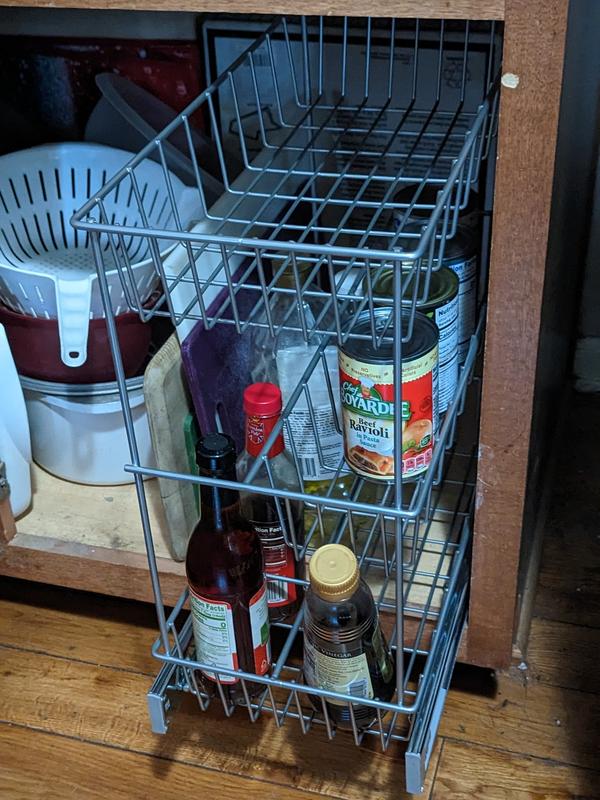 ClosetMaid Premium Single Pull-Out Basket Cabinet Organizer - On