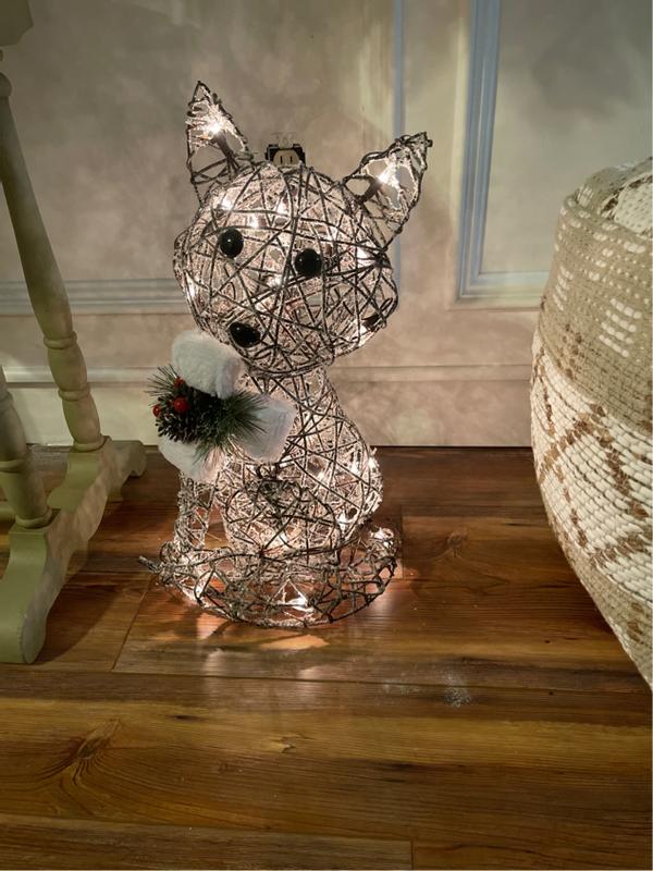 Holiday Living 20-in Fox Free Standing Decoration with Clear ...
