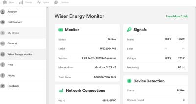 WISEREMPVZ - Wiser Energy, Home Power Monitor, Circuit Control