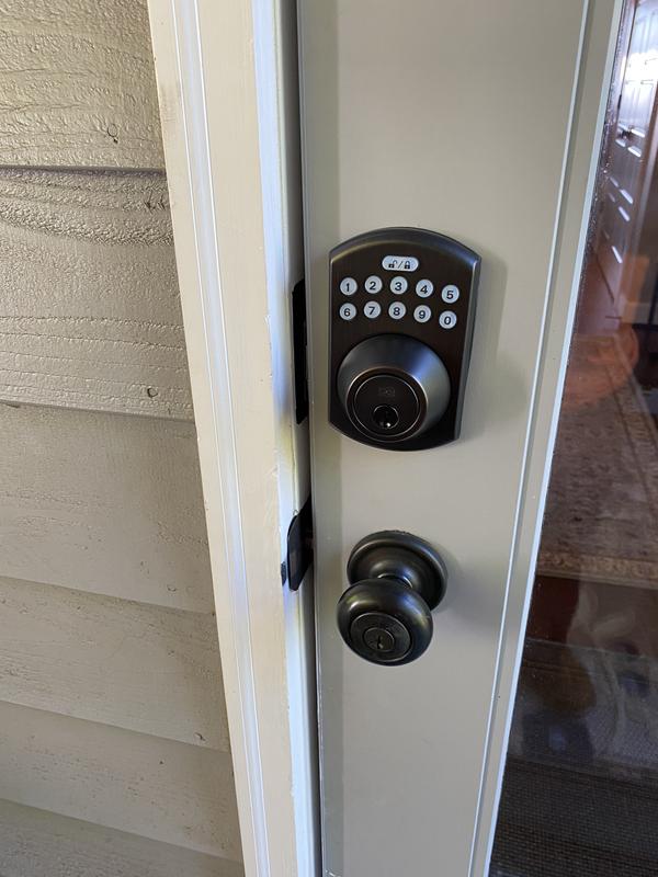 RELIABILT Arch 1-Pack Antique Bronze Keypad Electronic Deadbolt Lock in ...