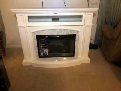 Scott Living 52.5-in W White Infrared Quartz Electric Fireplace at Lowes.com