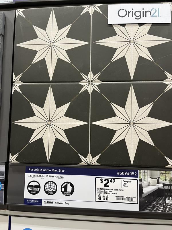 Origin 21 Astro Max Star 8-in x 8-in Matte Porcelain Encaustic Floor ...