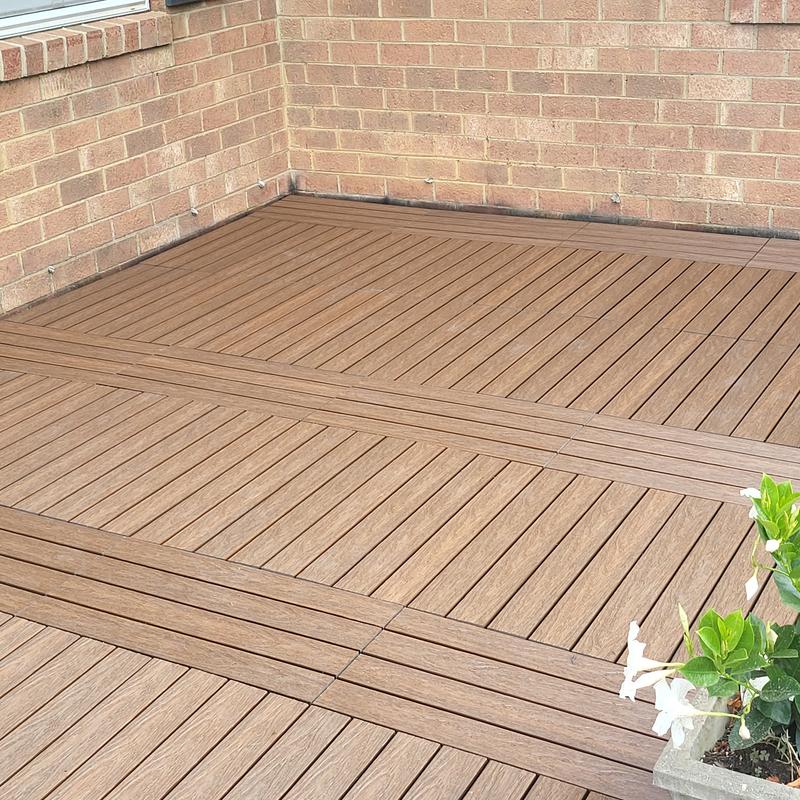 NewTechWood 12-in x 12-in 10-Pack Roman Antique Prefinished Composite Deck Tile (10-sq ft)