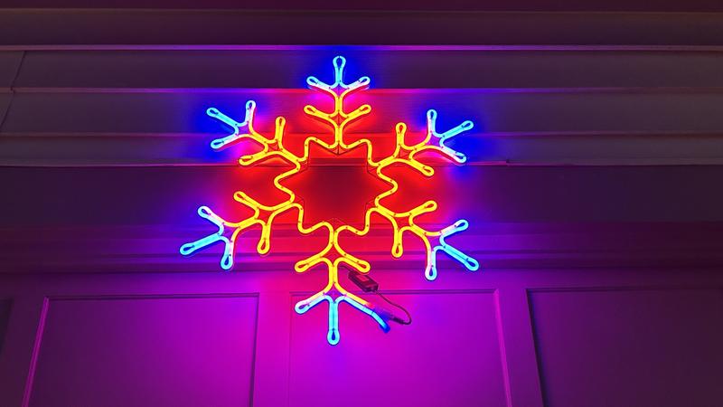 GE 28-in Hanging Snowflake Ornament with Multicolor LED Lights in the ...