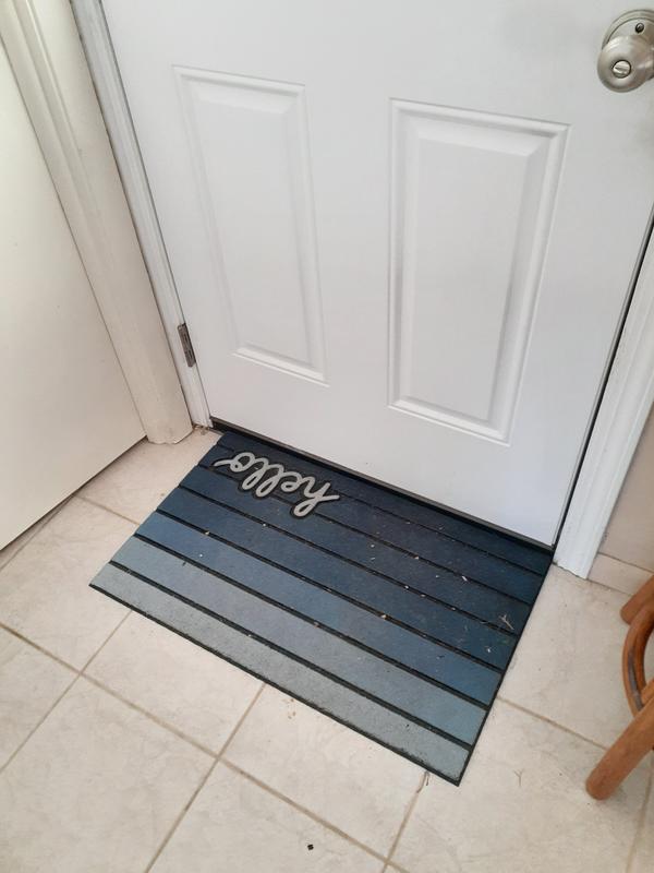 Big Hello Door Mat 46x76cm - Blue