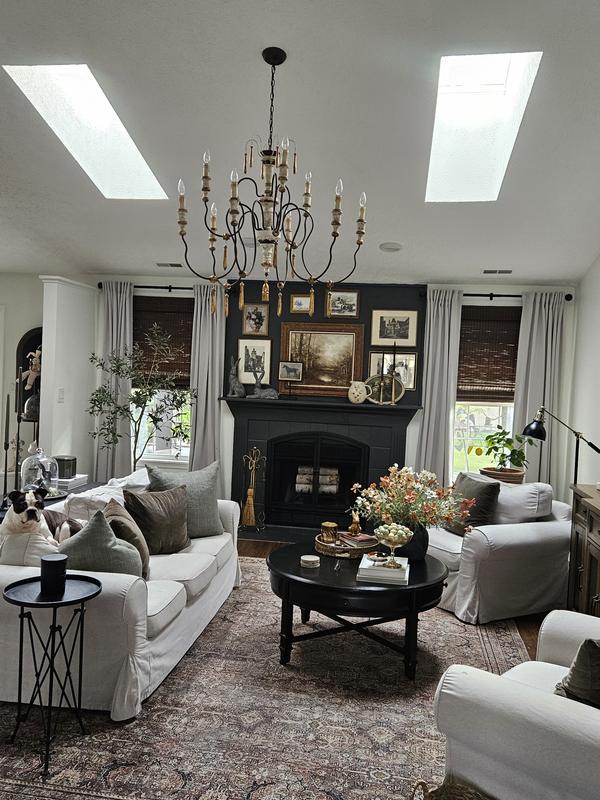 LNC Andromeda 5-Light Distressed White Farmhouse Led
