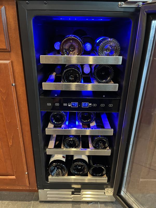 Sollevare 15-in W Stainless Steel Dual Zone Cooling Built-In /freestanding  Wine Cooler in the Wine Coolers department at