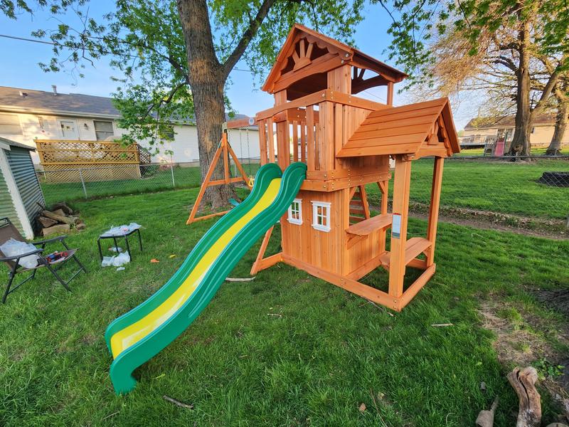 Backyard discovery tanglewood all cedar wood playset swing shop set