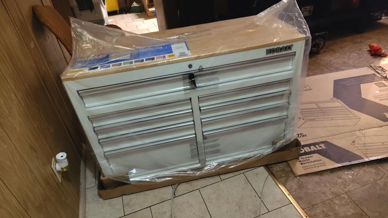 Kobalt 46.1-in L x 37.2-in H 9 -Drawers Rolling Pink Wood Work Bench in ...
