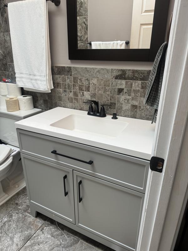Style Selections Potter 48-in White Single Sink Bathroom Vanity with ...
