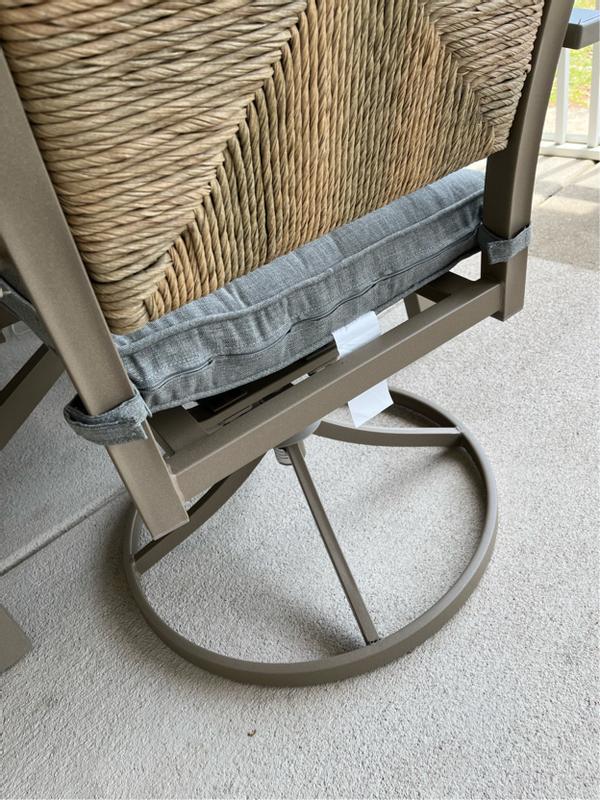 allen + roth Townsend Set of 2 Wicker Brown Steel Frame Swivel Dining ...