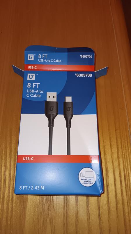 Utilitech 8-ft Usb 2 Usb-c Black Cable 8B47-3190010R-FG at Lowes.com