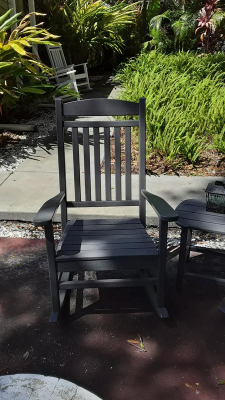 Trex Outdoor Furniture Seaport Charcoal Black HDPE Frame Rocking