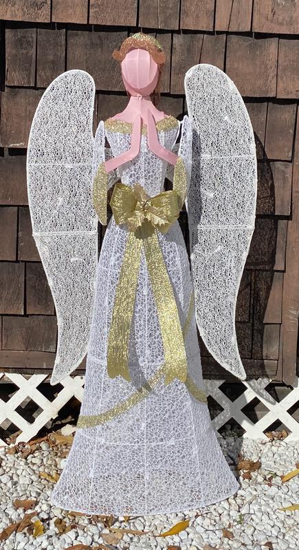 Holiday Living 50-in Angel Free Standing Decoration with White LED ...