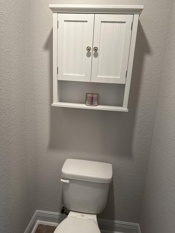 OSHOME Pleasant White 22-in x 25.5-in x 7.9-in Pleasant White Bathroom Wall Cabinet