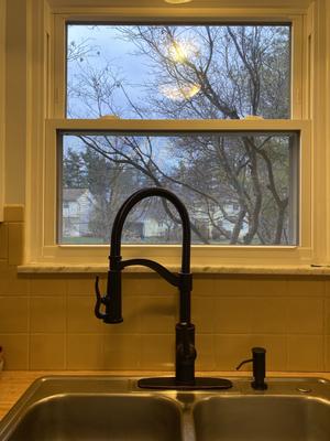 allen + roth Talbert Oil rubbed bronze Single Handle Deck-mount Pull ...