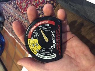 Stove Pipe Thermometer, Burn Indicator 100 F-850 F A.W. Perkins