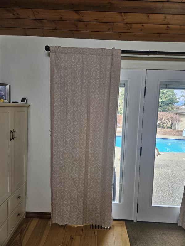 allen + roth 84-in Linen Trellis Room darkening Interlined Back tab ...