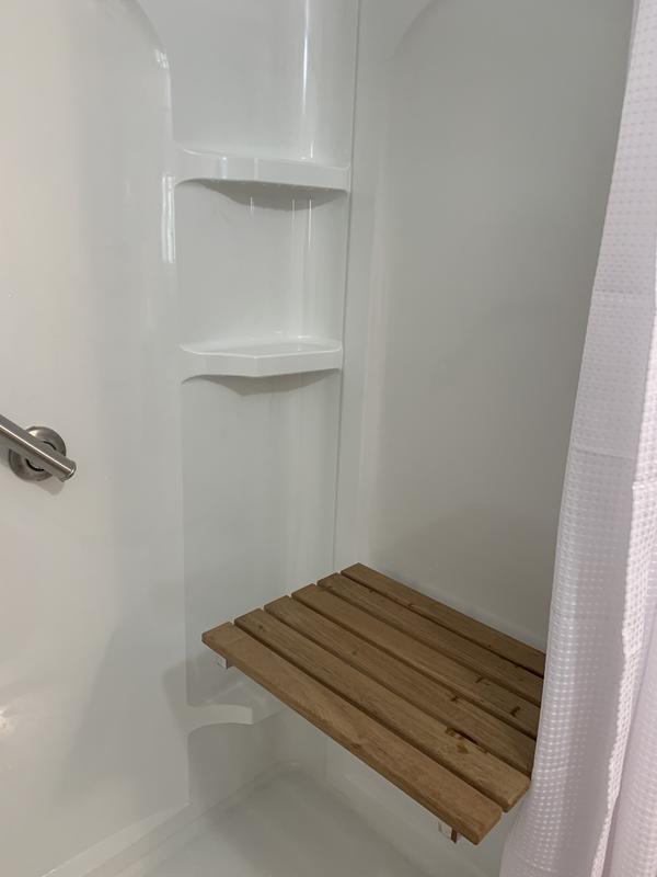 Dreamline folding shower online seat natural teak shst