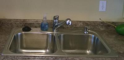 Contoured Large/Small Double Bowl Kitchen Sink (Gemstone), Part#:2917-D-BQ