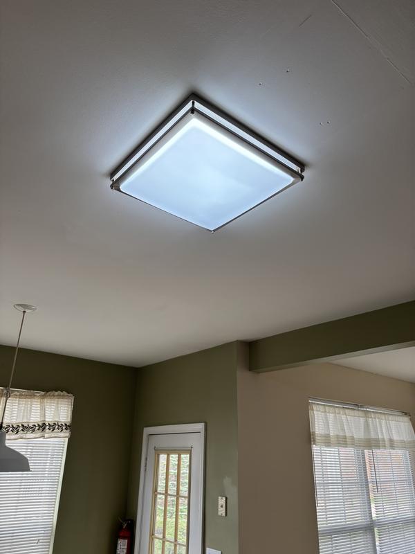 allen + roth Sade 1-Light Brushed Nickel LED Flush Mount Light