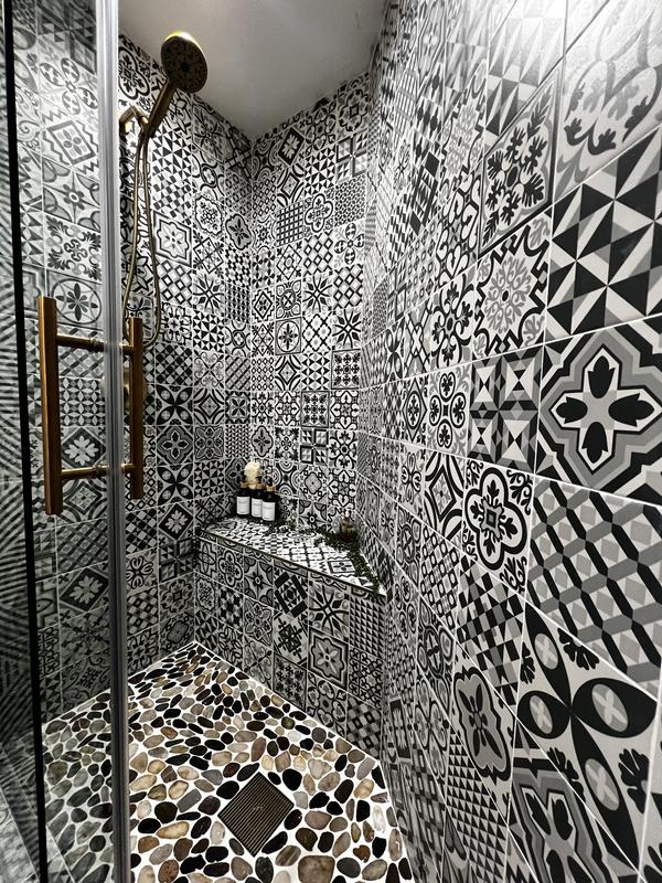 The Tile Life Ellis Taco Black 6-in x 6-in Matte Porcelain Encaustic ...