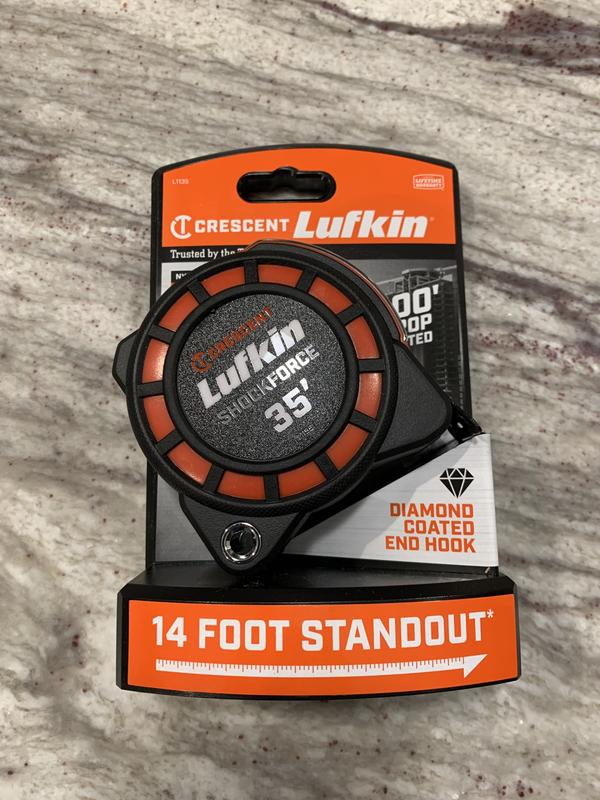Lufkin CS8516 Power Return Tape Measure 16 ft. L X 1 W Orange