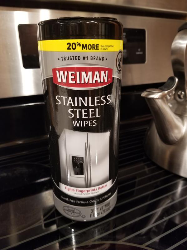 Weiman Stainless Steel Cleaner Wipes (4 Pack) Removes Fingerprints,  Residue, Water Marks and Grease from Appliances - Works Great on  Refrigerators