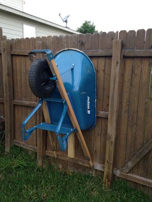 Storing wheelbarrow store in garage