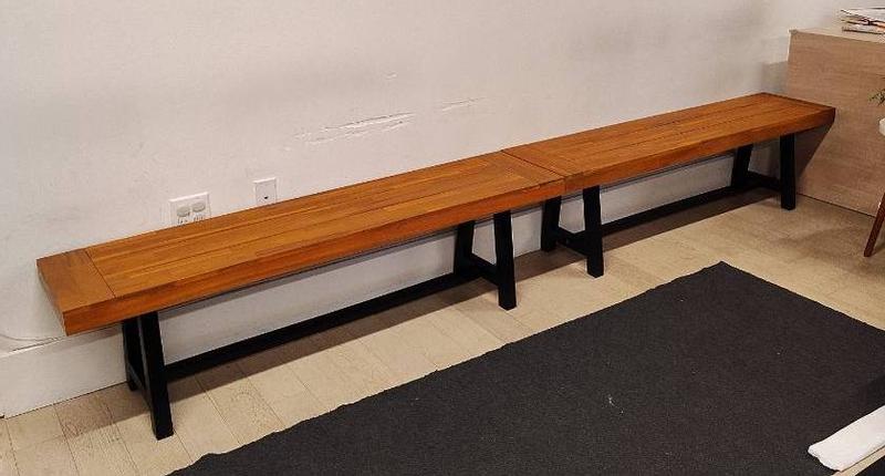 Sunshine Valley Patio Wood Benches 63-in W x 17.9-in H Brown Acacia ...