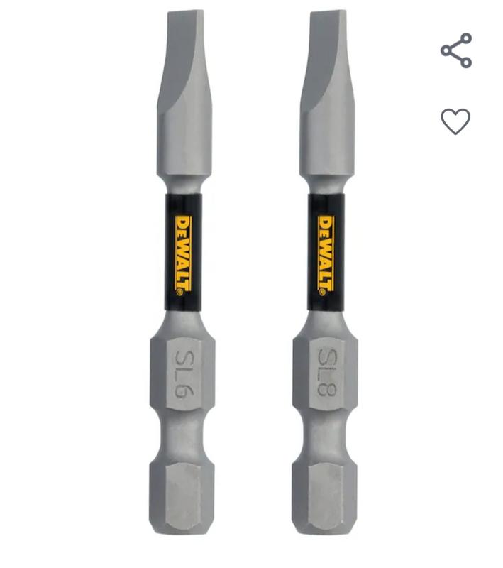 DEWALT TOUGH GRIP Slotted Screwdriver Bit Set (2-Piece