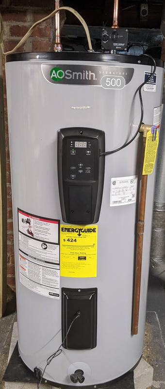 A.O. Smith Signature 500 50-Gallons Short 12-year Limited Warranty  5500-Watt Double Element Smart Electric Water Heater in the Water Heaters  department at Lowes.com
