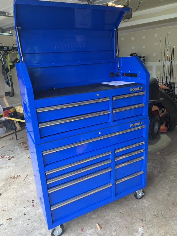 Kobalt 42in W X 59in H 13 Ballbearing Steel Tool Chest Combo (Blue