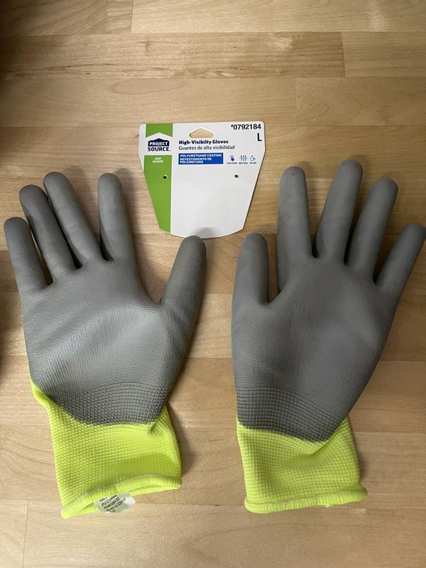 Project Source Large Black Polyurethane Dipped Polyester Gloves, (3-Pairs)  in the Work Gloves department at