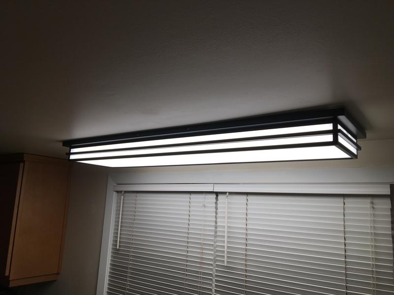 allen + roth Phoebe 1-Light 50.47-in Matte Black LED Flush Mount