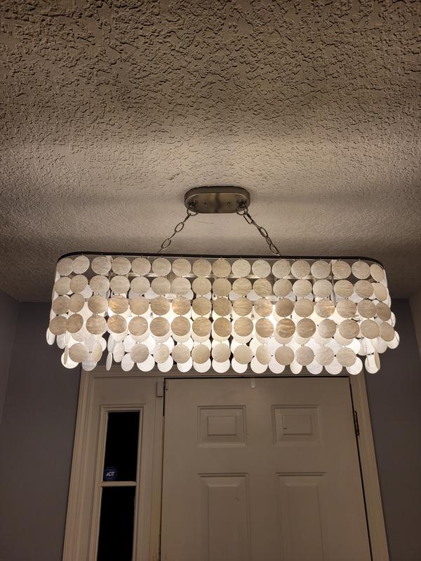 allen + roth Lemmond 5-Light Brushed Nickel Coastal Shell